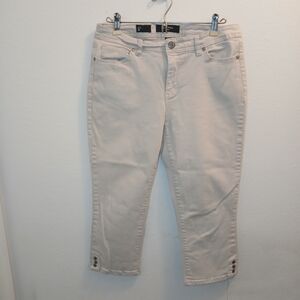 Nine West Jeans Karen Capri Shorts Women's Size 12 Beige